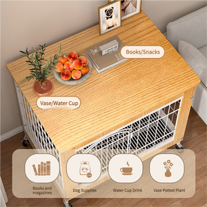 Cage pour petit <span class=keywords><strong>chien</strong></span> moyen Cage pour <span class=keywords><strong>chien</strong></span> en bois avec fermeture à bouton pour Border Collie Teddy Corgi Autres chiens - Product Image 4