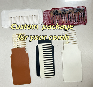 KL BSCI 監査済み工場 卸売 カスタムロゴ 4mm 韓国 女性 女の子用 ワイドトゥース ヘアコーム 酢酸セルロース エコ アセテートヘアコーム - Product Image 3