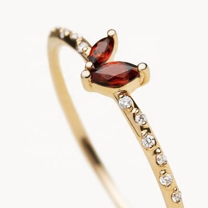LOZRUNVE 925 Sterling Silver Elegant Waterproof <strong>Stacked</strong> Marquise <strong>Dainty</strong> <strong>Ring</strong> - Product Image 6