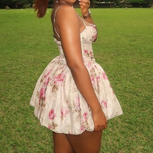 Nouvelles robes courtes à bretelles pour femmes, imprimées de fleurs, taille haute, design tendance - Product Image 2
