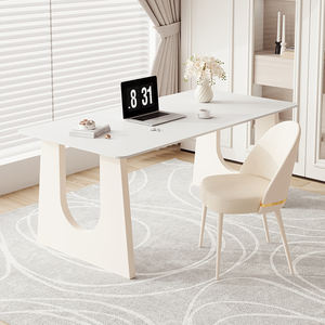Escritorio de escritura para estudiantes de diseño moderno de estilo crema francés, mesa de tablero de roca para el dormitorio del hogar - Product Image 3
