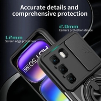 Coque de téléphone portable pour Infinix Hot 40i 50i 60i 70 60 50 40 20 Pro Plus + Étuis et housses avec fenêtre coulissante et support magnétique
