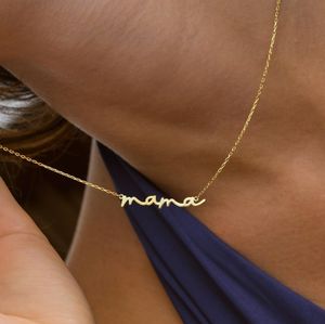 Elegante Collar Mama Chapado en <span class=keywords><strong>Oro</strong></span> <span class=keywords><strong>de</strong></span> 18k, Joyería Delicada <span class=keywords><strong>de</strong></span> Acero Inoxidable para Mamá, Regalo para Recién Nacidos, Regalo para Nuevas Mamás - Product Image 1