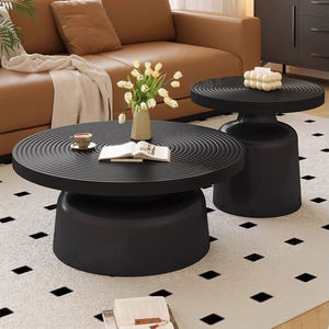 طاولة قهوة ذهبية بتصميم نورديك، طقم أثاث لغرفة المعيشة، طاولات جانبية دائرية معدنية وخشبية عصرية فاخرة للشاي والسرير - Product Image 6