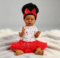 Afroamerikanische Reborn-Babypuppe, 22 Zoll (56 cm), dunkle Hautfarbe, weiches Vinyl, realistische Babypuppe, Geschenk für den Begleiter