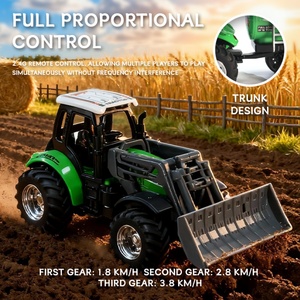 Tracteur RC agricole SJY-HG4-330, mini-voiture RC 1:64 avec accessoires avant/arrière, contrôle par application 2.4G, camion électrique en alliage, jouet, cadeaux d'anniversaire - Product Image 5