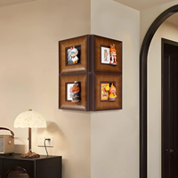 Cadre de présentation mural carré en bois massif, fait main, durable, écologique, pour figurines miniatures classiques personnalisées en gros