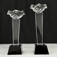 Trophée en cristal personnalisé avec base noire - Prix du partenariat professionnel pour la coopération commerciale et la finalisation des affaires MH-J082