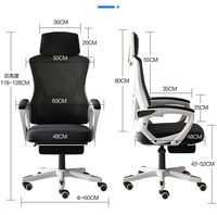 Ventes d'usine Chaises de bureau ergonomiques pivotantes blanches à dossier haut de gamme de luxe Chaise de jeu roulante pour le personnel