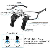 6X Ergo Loupes High-quality Optical Glass Binocular Magnifying Adjustable Working Distance 350-450mm 5W LED Headlight