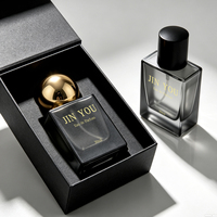Nouvelle conception, flacon de parfum transparent noir dégradé, écologique, recyclable, impression à chaud, sérigraphie, vaporisateur, premium 30 ml