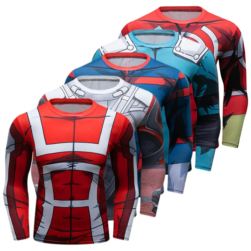 3D All Over Printing Spiderman Kompression T-Shirt Fitness Causal Gym Anime Bekleidung