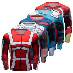 3DオールオーバープリントスパイダーマンコンプレッションTシャツフィットネスカジュアルジムアニメアパレル