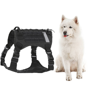 Harnais Tactique Personnalisable pour <span class=keywords><strong>Chien</strong></span> – Ensemble Réfléchissant d'Entraînement pour Grands Chiens, <span class=keywords><strong>Sac</strong></span> à <span class=keywords><strong>Dos</strong></span> de Service en Polyester Solide pour la Marche - Product Image 1