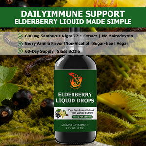 Custom Label Pure Sambucus Extract 600mg Elderberry Liquid Drops for Kids Adult Enhance Antioxidant Liquid Drink Herbal Formula - Product Image 5