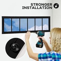 Ventana Trasera para Cobertizo, Ventana Corredera de Aluminio de 10x35 Pulgadas, Vidrio Templado, Diseño de Granja, para Gallinero o Casa de Juegos