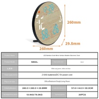 Horloge numérique LED électronique à écran rond de grande taille, télécommande, affichage de la météo, de la température et de l'humidité, en plastique ABS