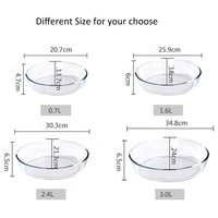 Plateau de cuisson en verre à haute teneur en borosilicate de forme ovale Plats de service profonds Ensemble d'assiettes à poisson en verre Ensemble de plats en verre transparent durable