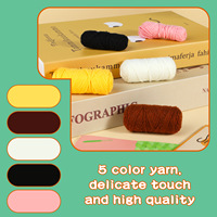 Kit de crochet DIY pour débutants : Poupées et figurines en tissu faites à la main, avec ornements en tricot, pelotes de laine, ornements animaux et motifs de dessins animés