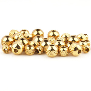 Perles rondes en acier inoxydable 4 mm plaquées or motif meander pour la fabrication de bijoux DIY - Product Image 1