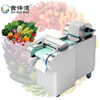 Commerciële elektrische alles-in-één fruit snijmachine, schil-, ontpit- en snijapparatuur, roestvrijstalen voorbereidingsprocessor