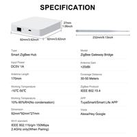 YDD Alexa Google Home Tuya Smart Life App Hub de contrôle de passerelle d'automatisation domestique filaire Ethernet Zigbee 3.0 Mesh