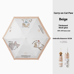 Sunday phim hoạt hình sáng tạo mèo claw xử lý chống tia cực tím Ô dù che nắng dễ thương gấp ba lần ô cho quà tặng kinh doanh - Product Image 2