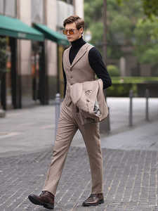 Veste de costume <span class=keywords><strong>homme</strong></span> personnalisable 2026 – Col en V élégant, taille naturelle, respirante, pour <span class=keywords><strong>mariage</strong></span>, grandes tailles, fermeture éclair - Product Image 6