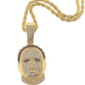 <span class=keywords><strong>Hip</strong></span> <span class=keywords><strong>Hop</strong></span> <span class=keywords><strong>Rap</strong></span> artista cartone animato avatar <span class=keywords><strong>Hip</strong></span> esagerato testa di diamante maschera ciondolo collana catena cubana - Product Image 3