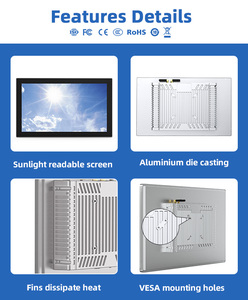 10,1/12,1/21,5 pulgadas Industrial todo en uno J4125/I3/<span class=keywords><strong>i5</strong></span>/i7 8 + 128GB SSD WiFi Panel de pantalla táctil resistiva PC con pantalla LCD COMPT - Product Image 2