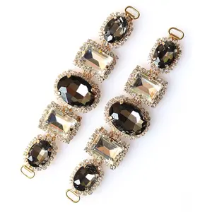 Custom Lijn Glas Rhinestones Crystal Stone Applique Trimmen Schoen Gesp Voor Sandaal Accessoires Voor Schoen Decoratie Lady