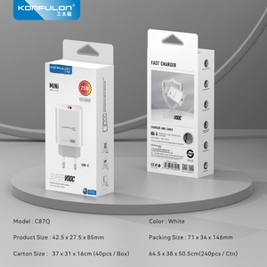 Konfulon ที่ชาร์จ QC ซีรีส์2025, สำหรับ <span class=keywords><strong>VOOC</strong></span> ชาร์จเร็วมากกลางแจ้ง EU & US + สายเคเบิลอะแดปเตอร์ชาร์จความเร็วสูง - Product Image 6