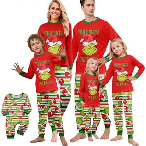 2026 풀오버 긴팔 남녀 아동 홈웨어 세트 귀여운 만화 프린트 가족 커플 크리스마스 파자마 의상 - Product Image 1