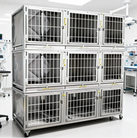 Nouvelle Cage de Luxe à Trois Niveaux en Acier Inoxydable 2025 pour Chiens et Chats – Utilisation Vétérinaire Intérieure