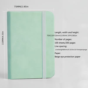 10pcs Faux Leather Pocket Notebook Set with Matching Pen Soft Cover Mini <b>Journals</b>, 100 Lineed Pages Each, Elastic Closure, Great - Product Image 4