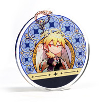 Porte-clés personnalisé VOGRACE en acrylique transparent, motif dessin animé, breloques en époxy transparent avec impression feuille d'or, porte-clés estampé à chaud