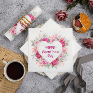 Valentine's Day Paper Napkins 330mm Printed Disposable For Party Celebration - Product Image 4