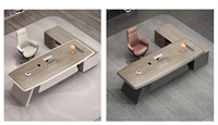 Ensemble table et chaise de bureau exécutif de luxe à panneau de bois à bas prix bureau de patron pour bureau de travail