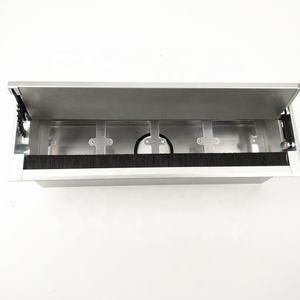 Boîte de passage de câbles pour bureau à double ouverture, en alliage d'aluminium, avec prise murale / Bureau - Product Image 2