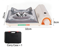 Réchaud à cassette portable ultra-fin, réchaud de camping avec étui de transport pour le camping et les pique-niques en plein air, brûleur à gaz butane léger