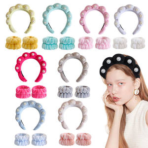 2024 <span class=keywords><strong>Mauri</strong></span> Pink 6 unids/set Twisted Bubble Washing Face Hair Band antideslizante esponja hinchada maquillaje Spa diadema para mujer tela - Product Image 4
