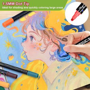 OEM Dual Tip Acrylic Markers Pen Set Custom 120 Colors Non-bleeding <b>Waterproof</b> Permanent Acrylic Paint Markers Supplier - Product Image 4