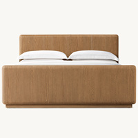 Lit King Size de Luxe Rhoohill, Style Américain, Fabriqué à la Main en Bois d'Orme Recyclé, Cadre de Lit Queen Size de Haute Qualité pour Chambre à Coucher