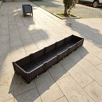 Jardinière carrée auto-arrosante en PP durable, design contemporain et Japandi, écologique, pour jardins, 200x40x22cm