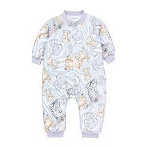 Combinaison pour bébé nouveau-né en coton à imprimé de dessins animés mignons, unisexe, manches longues, fermeture à boutons pression, de haute qualité, douce et respirante - Product Image 3