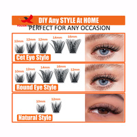 Extensions de cils synthétiques FENGFLY, faites à la main, en bouquets, courbées, volumineuses, naturelles, douces, parfaites, individuelles