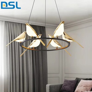 Lámpara Colgante Moderna y Creativa con 6 Luces <span class=keywords><strong>LED</strong></span> en Forma de Pájaro, Estilo Nórdico, Redonda, Giratoria, para Decoración del Hogar - Product Image 1