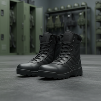 Bottes tactiques de sécurité montantes en cuir PU pour hommes, idéales pour l'hiver, les activités extérieures et les gardes de sécurité, personnalisables OEM/ODM, certifiées ISO CE