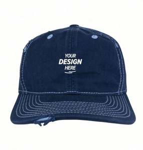 Gorra de béisbol de estilo desgastado lavado sombrero de papá de algodón de 6 paneles sin estructura vintage - Product Image 2