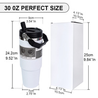 Tasses personnalisées tasse à café en acier inoxydable à double paroi isolée sous vide 20 oz 30 oz gobelet voyage tasse avec poignée